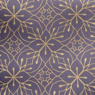Luxurious Golden Flower Jersey Backed Fleece