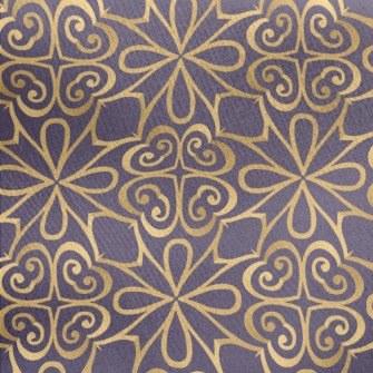 Golden Floral Floor Tiles Jersey Backed Fleece