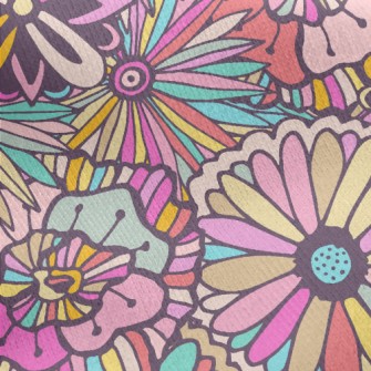 Flowers In Bloom Jersey Backed Fleece