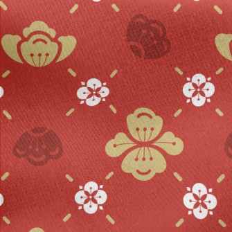 Chinese Plum Blossom Jersey Backed Fleece