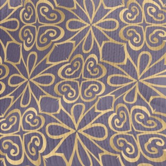 Golden Floral Floor Tiles Stretch Jersey