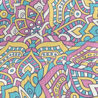 Sweet Ethnic Flower Stretch Jersey