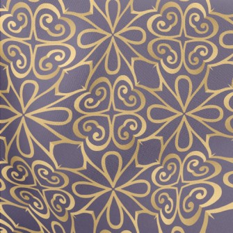 Golden Floral Floor Tiles Lightweight Cotton Poplin