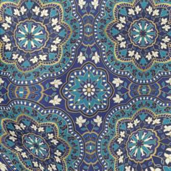 Blue Pattern Lightweight Cotton Poplin