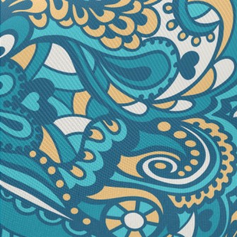Abstract Hand Drawn Midweight Cotton Poplin