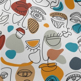 Abstract Art Human Face Chiffon