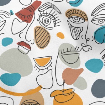 Abstract Art Human Face Micro Fleece