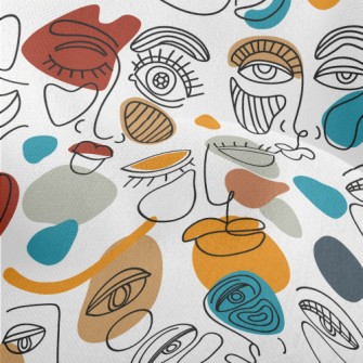 Abstract Art Human Face Lightweight Performance Linen