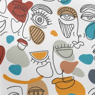 Abstract Art Human Face Pongee