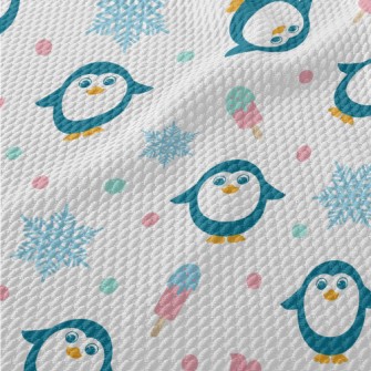 Cartoon Penguin With Popsicle Birdseye Piqué