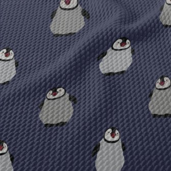 Cartoon Laughing Penguin Birdseye Piqué