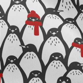Red Winter Penguin Chiffon