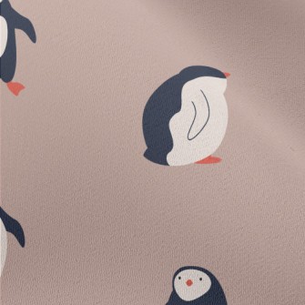 Hand Drawn Playful Penguin Chiffon