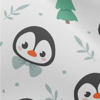 Cartoon Penguin Wearing A Bow Chiffon