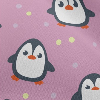 Penguins With Colored Dots Chiffon