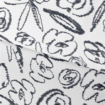 Hand Drawn Abstract Flowers Waterproof Oxford
