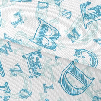 Hand Drawn Blue Letters Waterproof Oxford