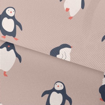 Hand Drawn Playful Penguin Waterproof Oxford