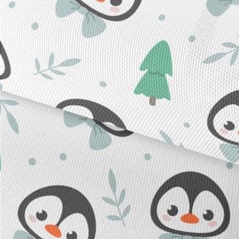 Cartoon Penguin Wearing A Bow Waterproof Oxford