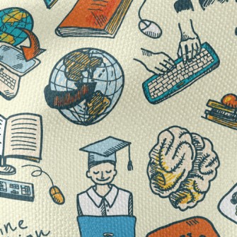 Online Learning Illustration Waterproof Canvas