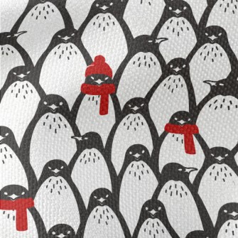 Red Winter Penguin Waterproof Canvas