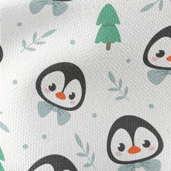 Cartoon Penguin Wearing A Bow Waterproof Canvas