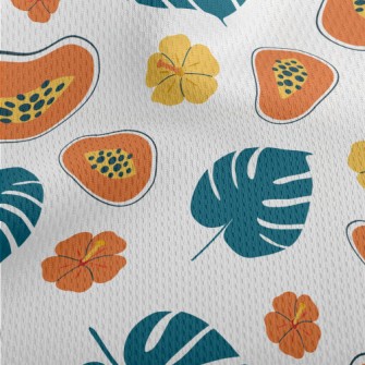 Hand Drawn Cartoon Papaya Athletic Mesh Flat Back