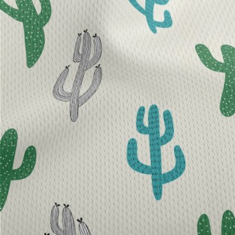 Hand Drawn Cactus Illustration Athletic Mesh Flat Back