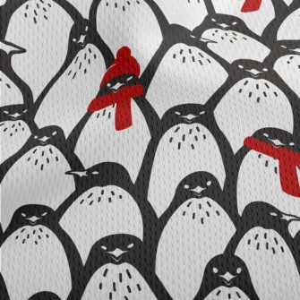 Red Winter Penguin Athletic Mesh Flat Back