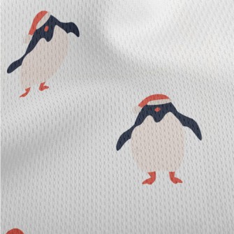 Cute Penguin With Santa Hat Athletic Mesh Flat Back