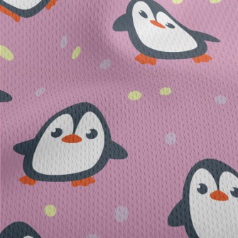 Penguins With Colored Dots Athletic Mesh Flat Back