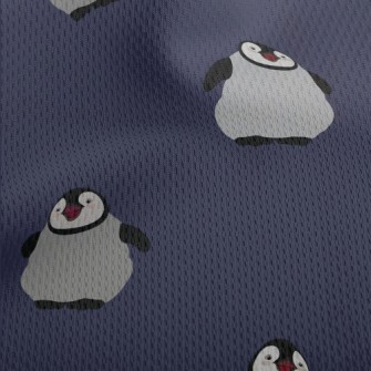 Cartoon Laughing Penguin Athletic Mesh Flat Back
