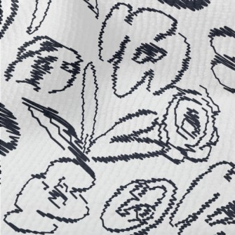Hand Drawn Abstract Flowers Terry