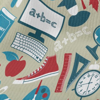 School Items Pattern Terry