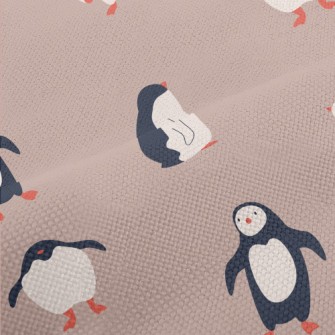 Hand Drawn Playful Penguin Performance Linen
