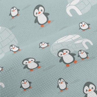 Penguin Family And Igloo Performance Linen