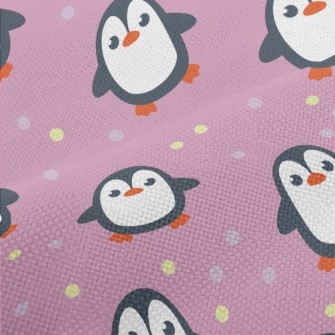 Penguins With Colored Dots Performance Linen