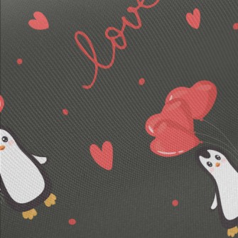 Penguin With Heart Balloon Twill