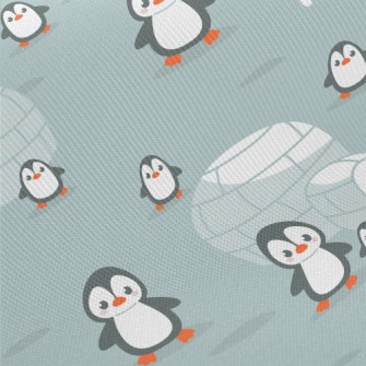 Penguin Family And Igloo Twill