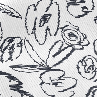 Hand Drawn Abstract Flowers Standard Corduroy