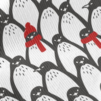 Red Winter Penguin Standard Corduroy