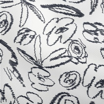 Hand Drawn Abstract Flowers Dobby