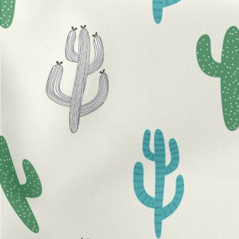 Hand Drawn Cactus Illustration Stretch Ponte