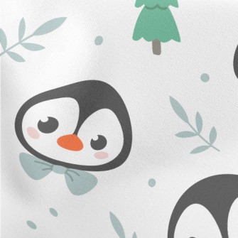 Cartoon Penguin Wearing A Bow Stretch Ponte