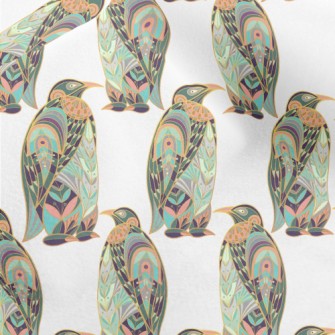 Art Deco Penguin Micro Fleece