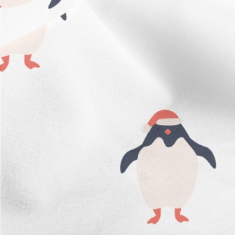 Cute Penguin With Santa Hat Micro Fleece