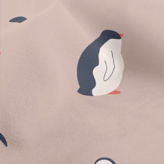 Hand Drawn Playful Penguin Micro Fleece