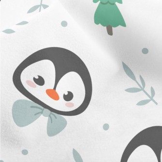Cartoon Penguin Wearing A Bow Micro Fleece
