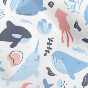 Cute Underwater Creatures Micro Fleece