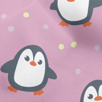 Penguins With Colored Dots Micro Fleece